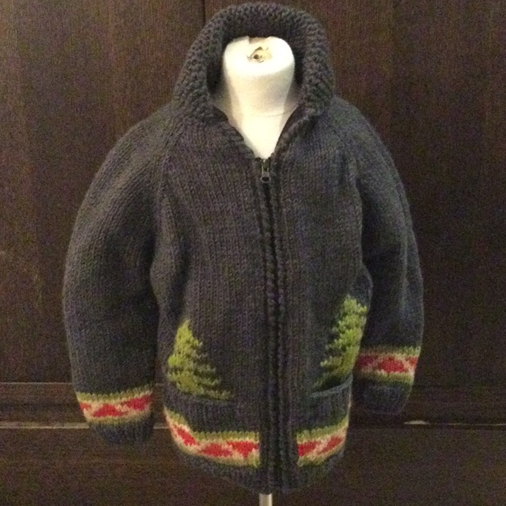 Hand Knit Fleece Lined Kids Sweater